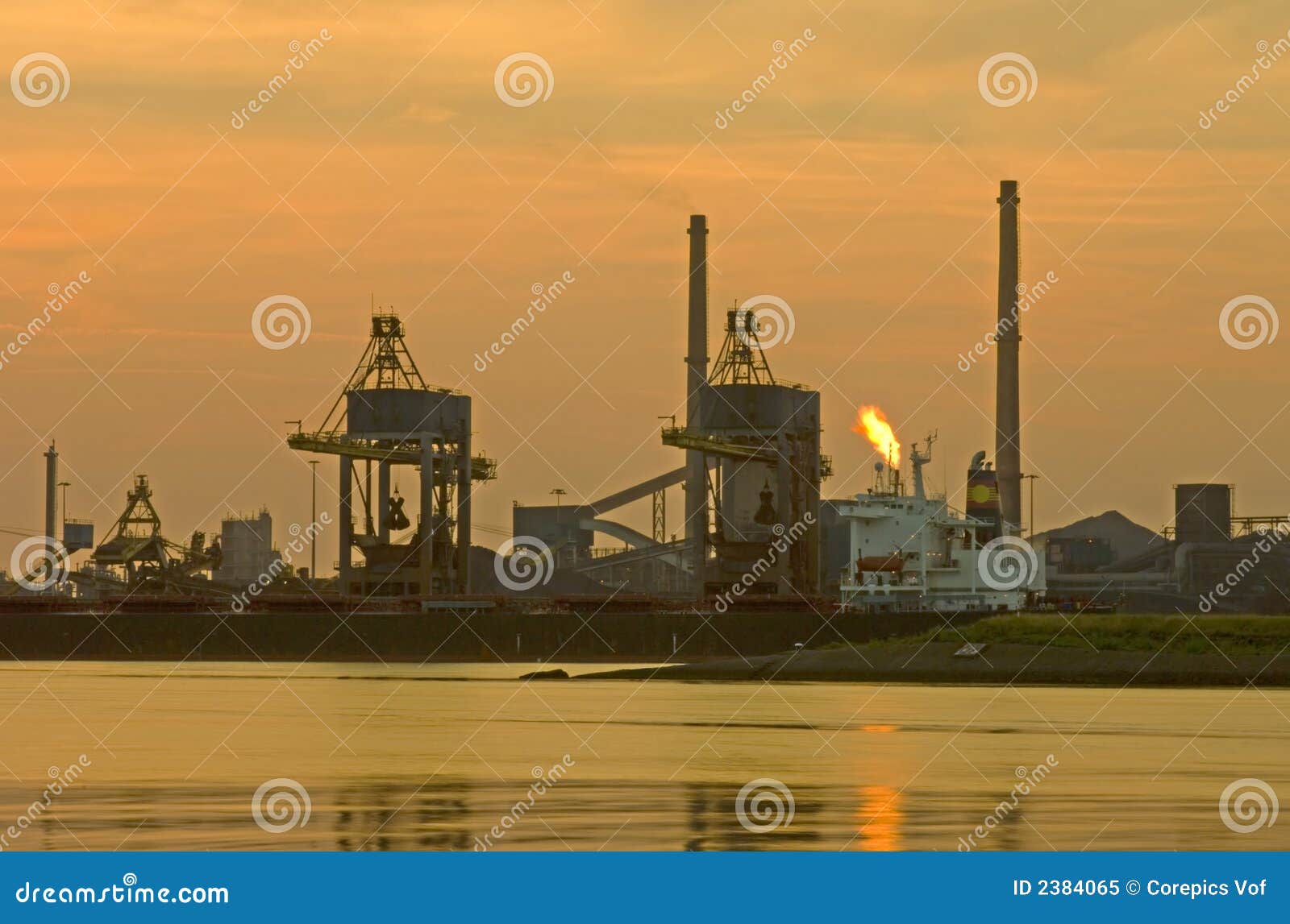 Industrial Dawn stock image. Image of metal, factory, crane 2384065