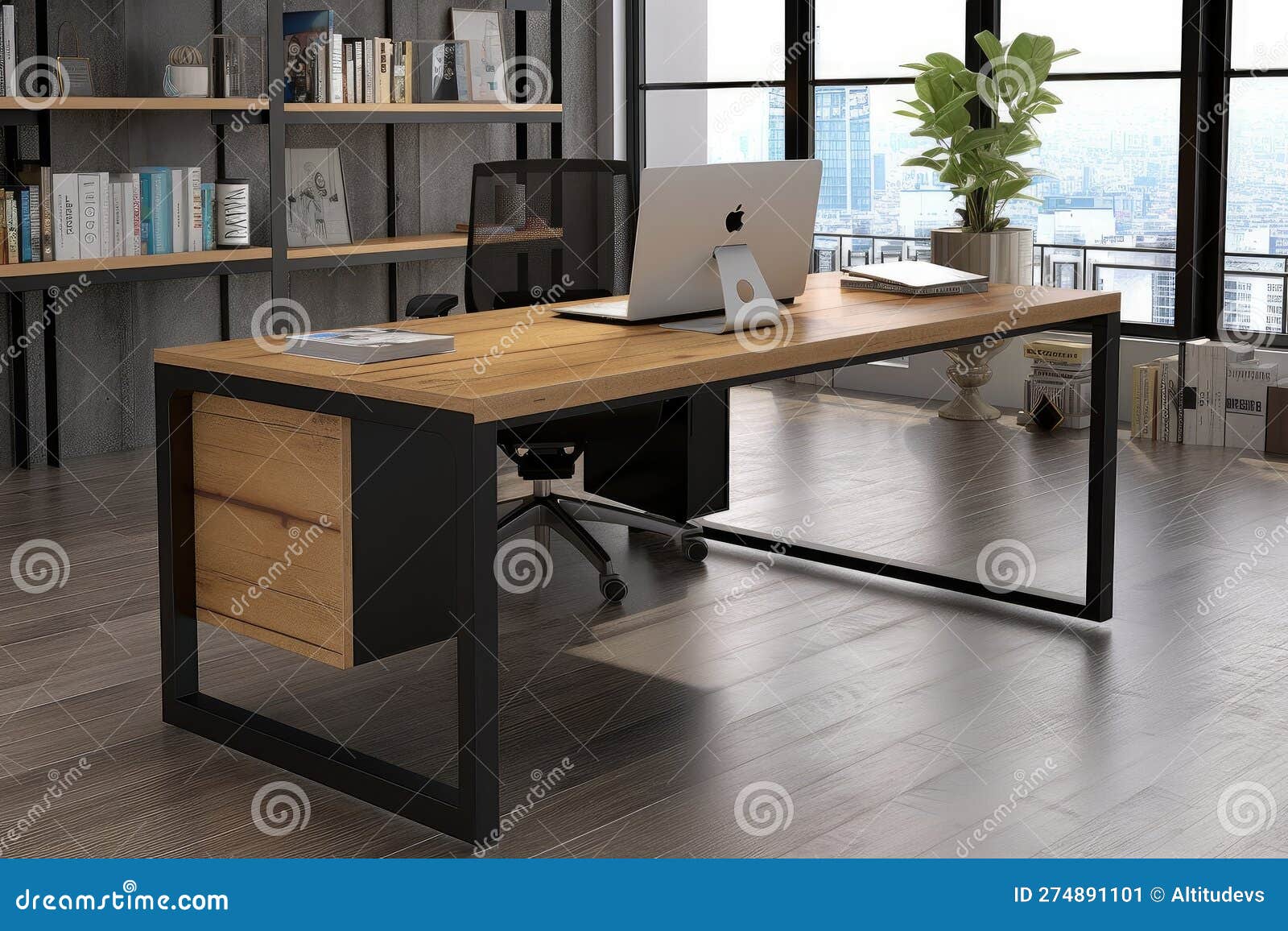 Industrial Desk, with Sleek and Functional Design, Used in Modern