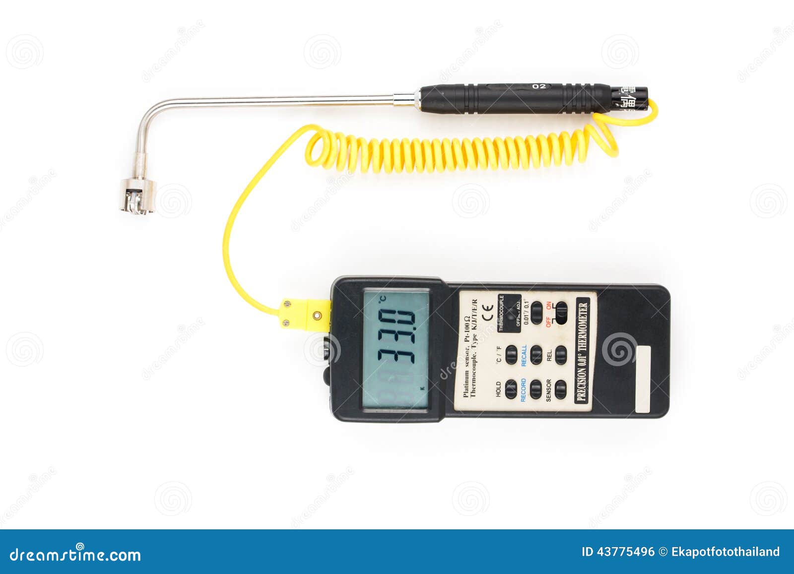 Industrial Digital Thermometer Stock Photo Image of isolated, white