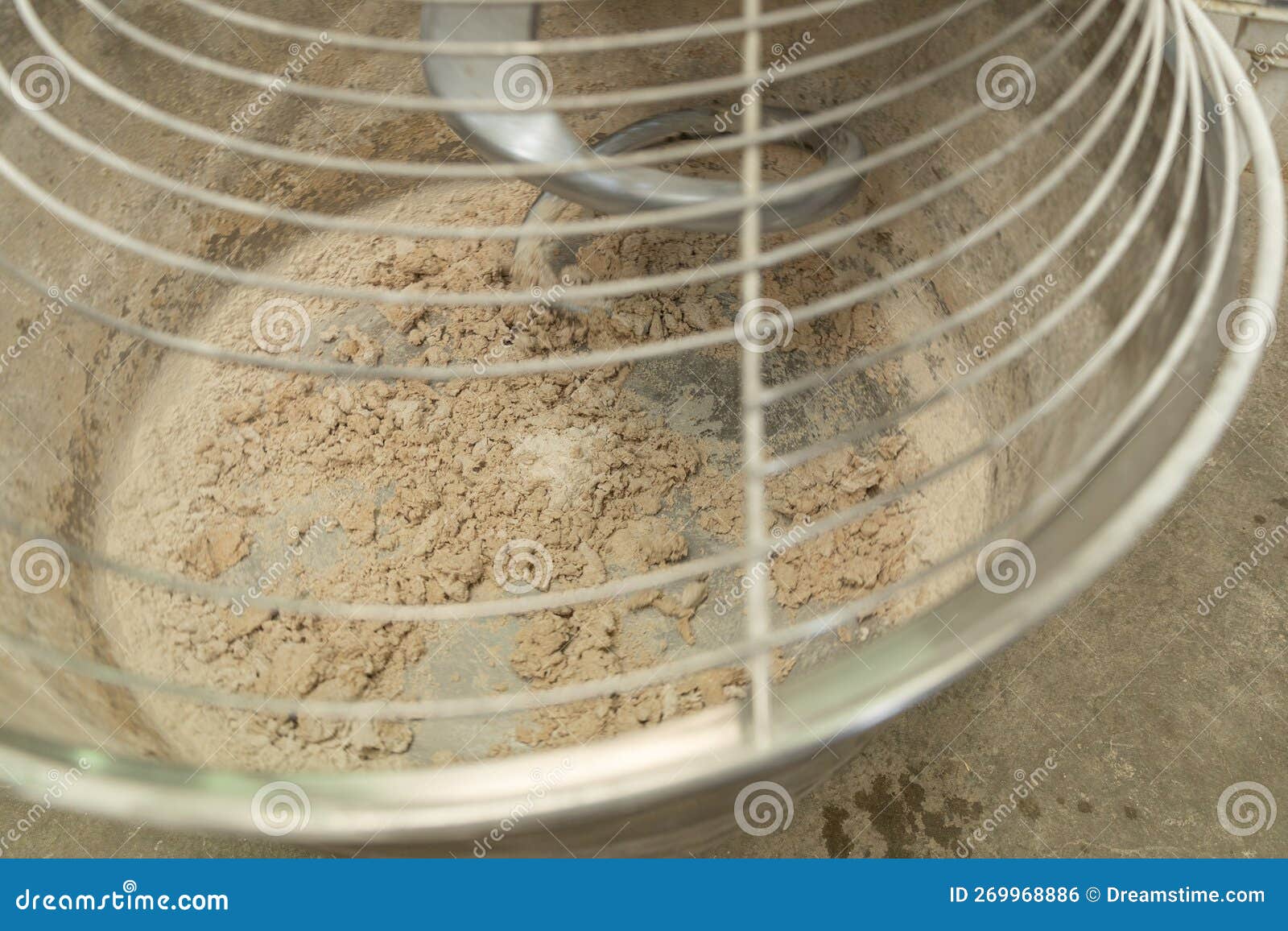 Industrial Dough Mixer for Bread. Manufacturing Process of Bread Stock