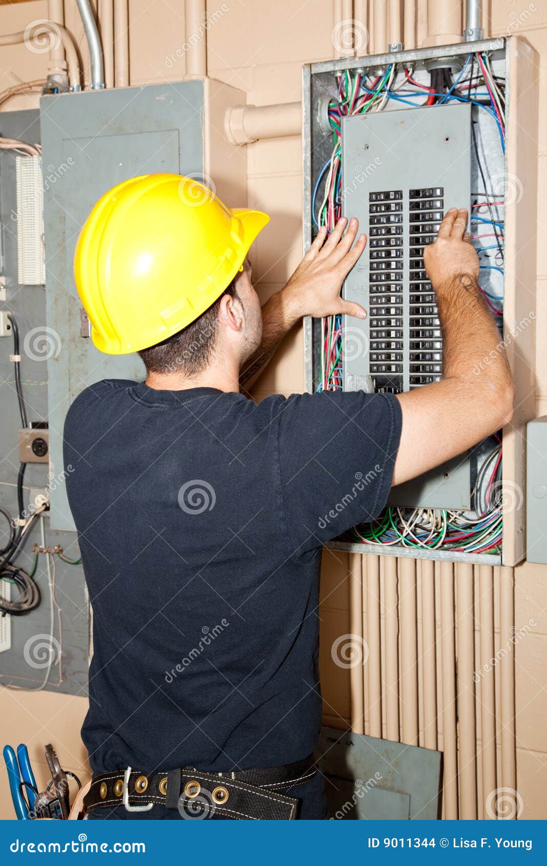 Industrial Electric Panel Repair Stock Photo Image of blue, circuit 9011344