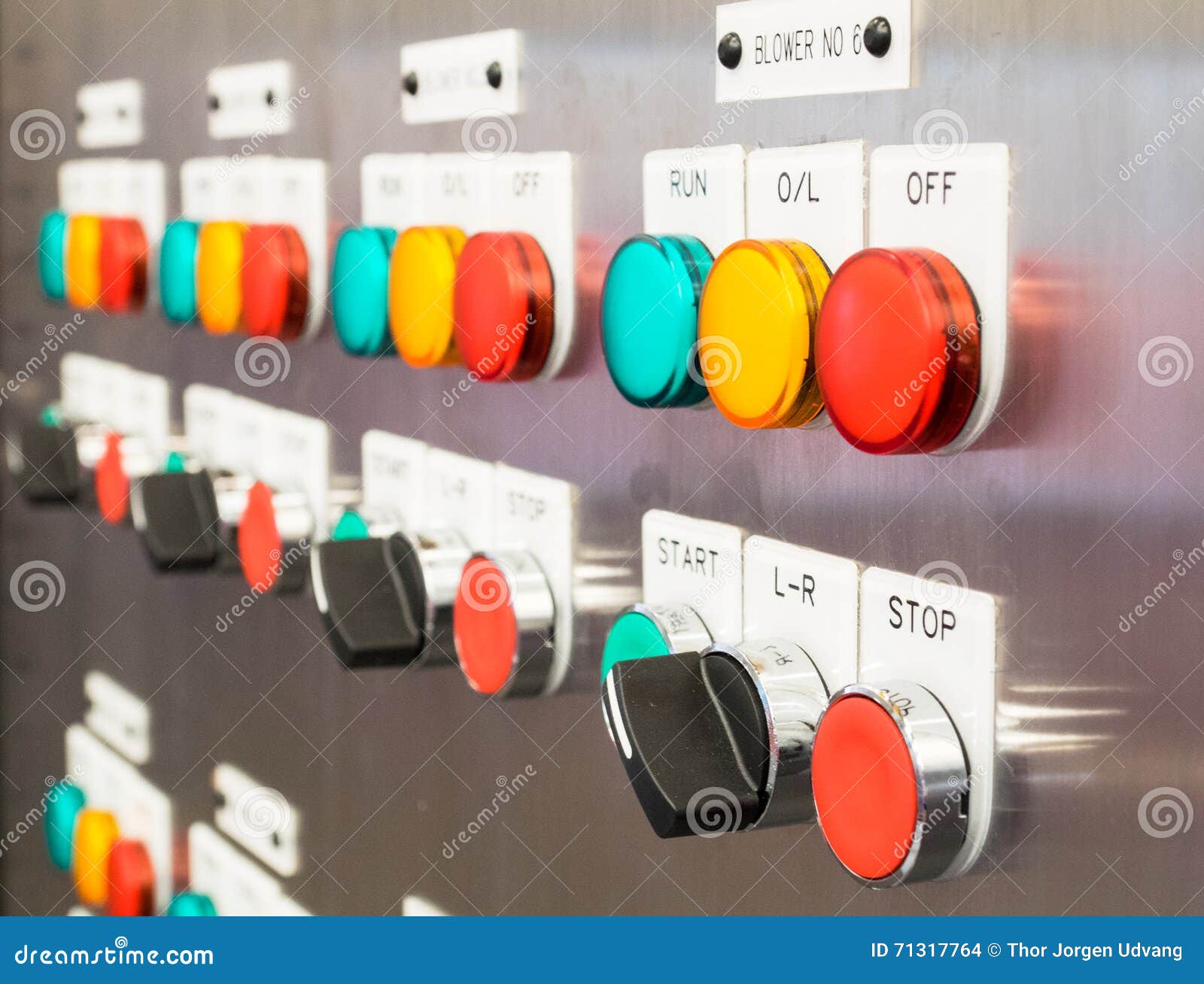 Industrial, Electric Switch Panel Stock Photo Image of button, yellow