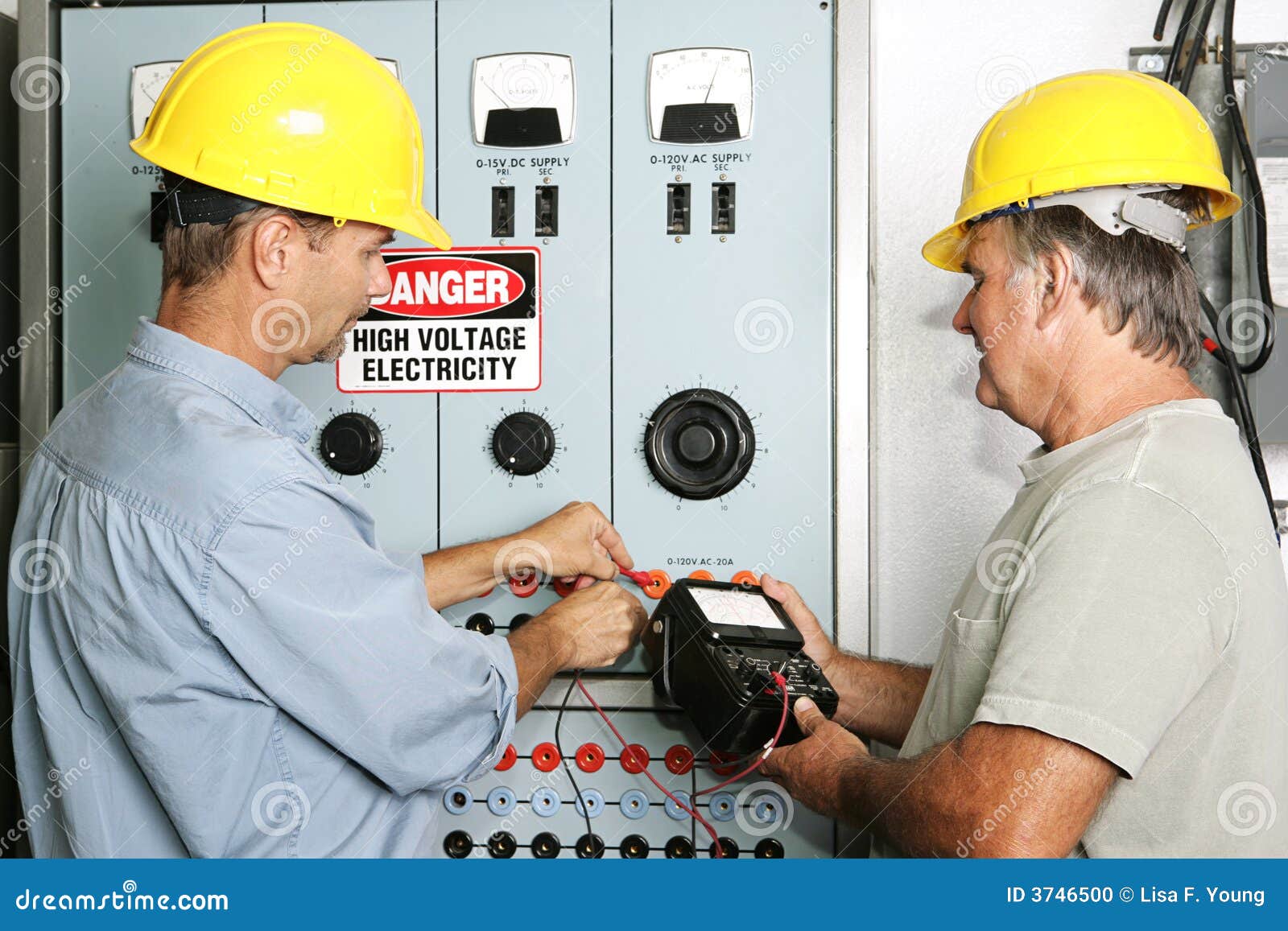 Industrial Electricians stock photo. Image of industry 3746500