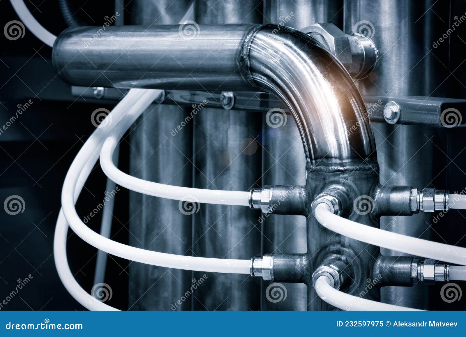 Industrial Equipment Concept Pipes Compressors Pumps, Reactors Stock