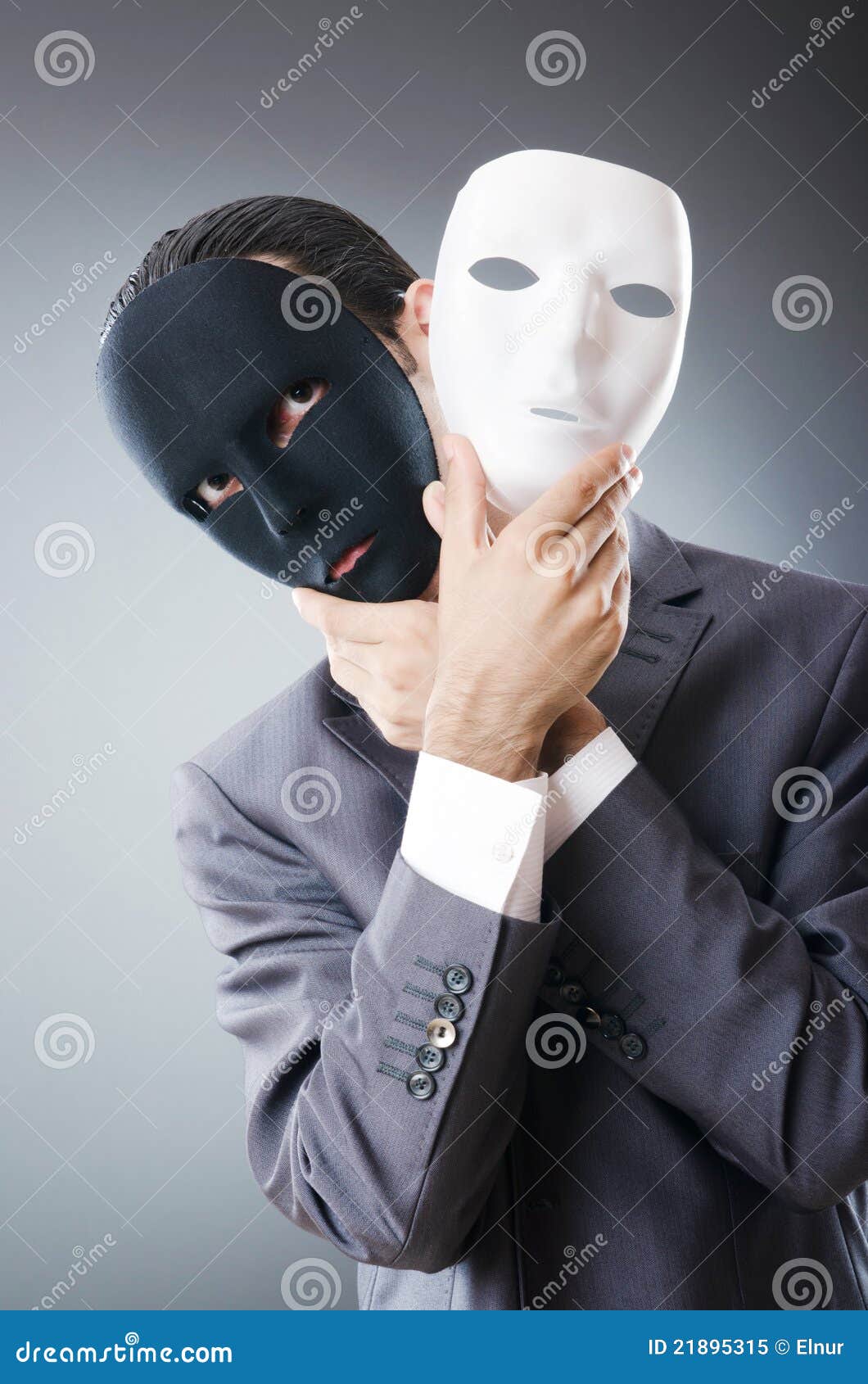 industrial espionate concept - masked businessman