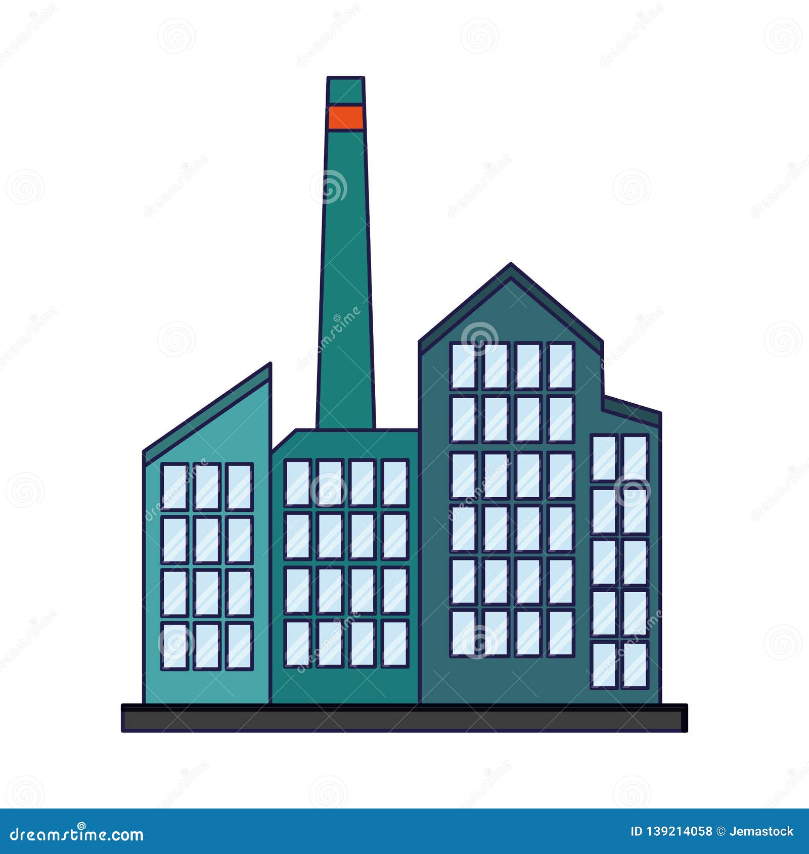 Industrial Factory Building Cartoon Stock Vector - Illustration of  development, industry: 139214058