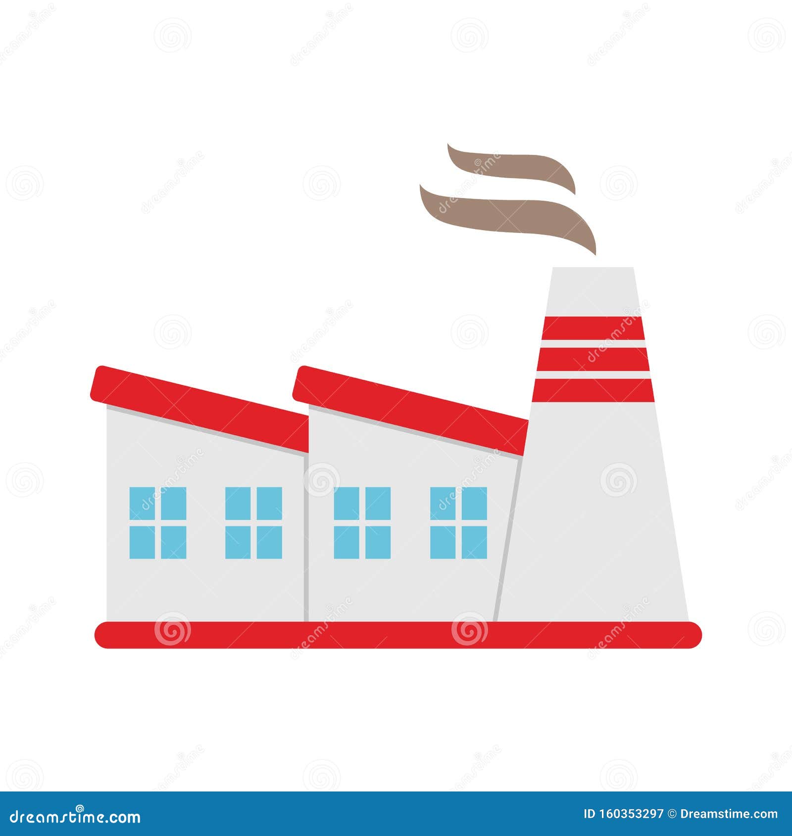 Industrial Factory Buildings Icon Vector Flat 