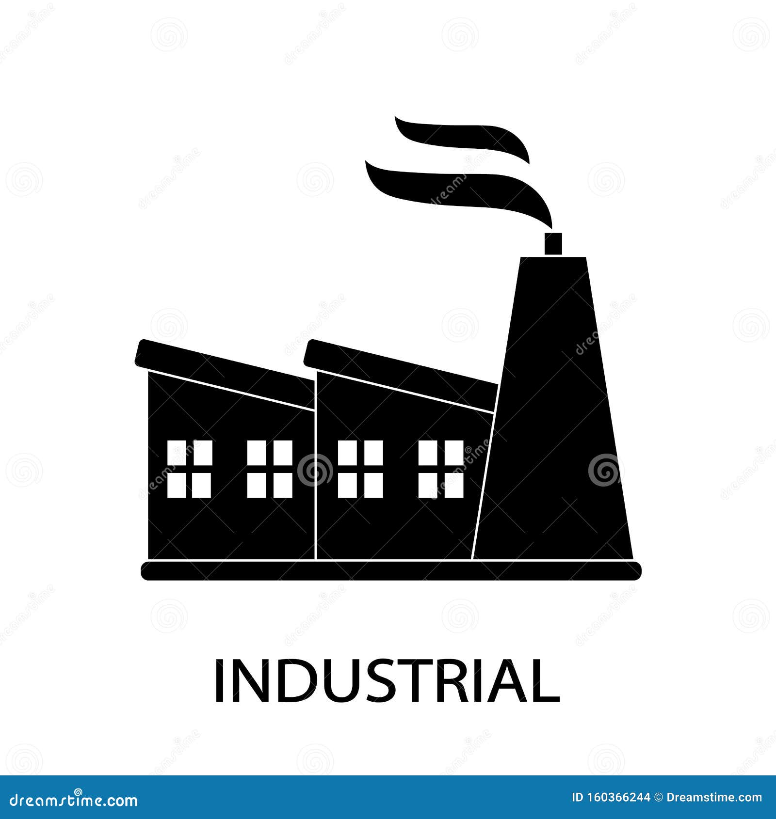 Industrial Factory Buildings Icon Vector Flat 