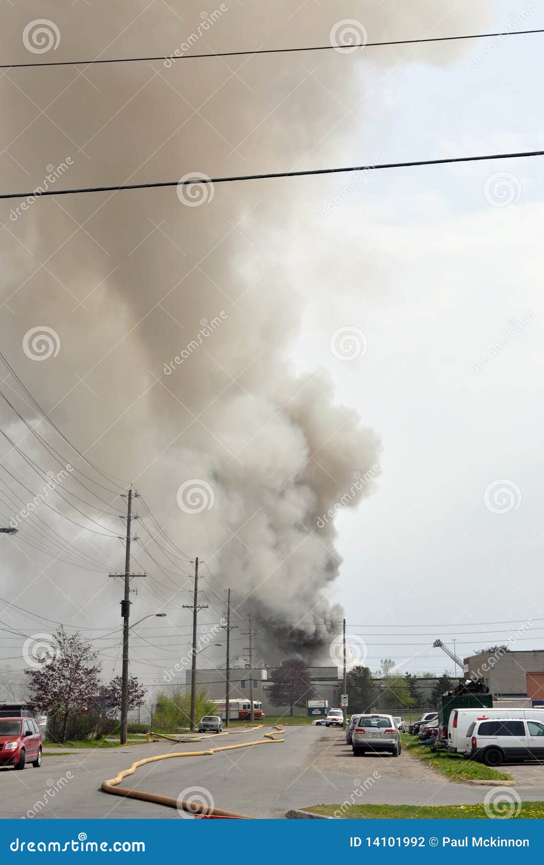 Industrial Fire Blows Smoke Over Ottawa Editorial Photography Image