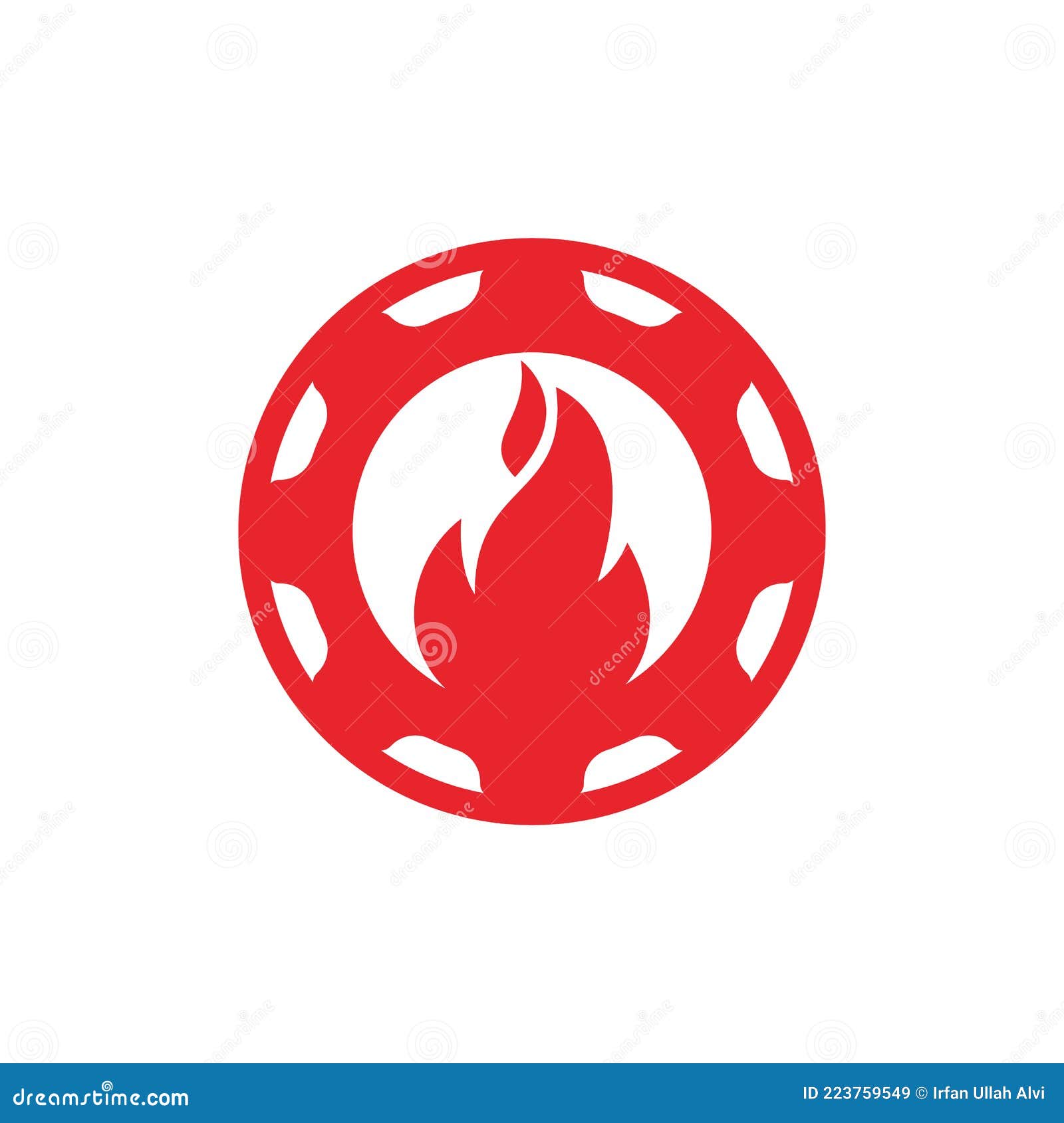 Gear and Fire Vector Logo Design Template. Stock Vector Illustration