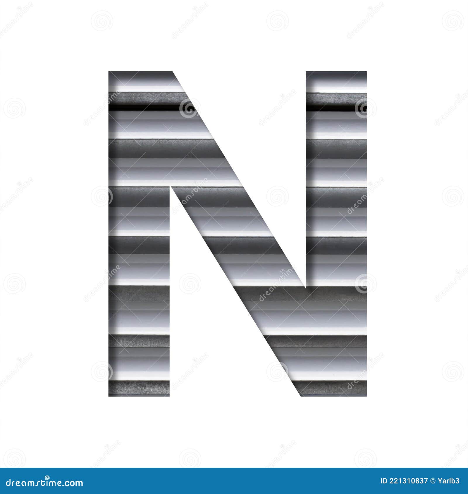 Industrial Font. the Letter N Cut Out of Paper on the Background of ...