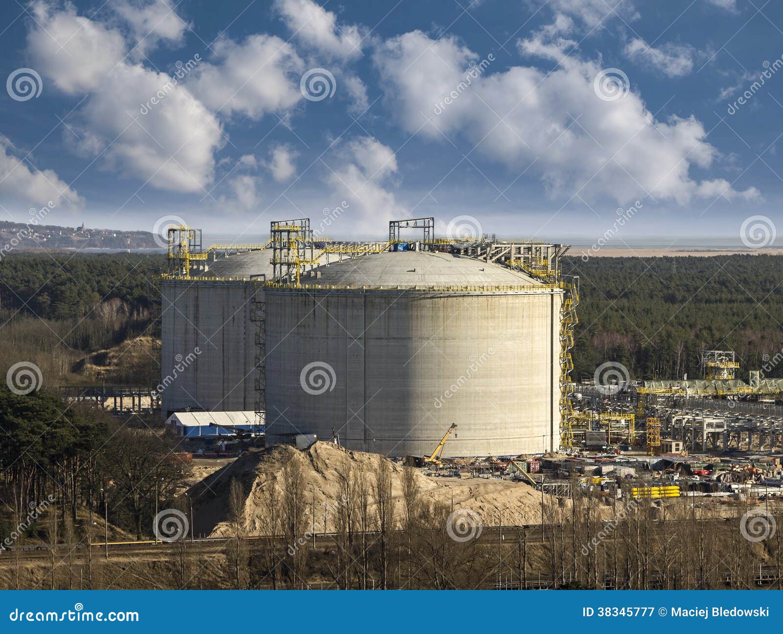 Industrial gas tanks. stock image. Image of station, processing 38345777