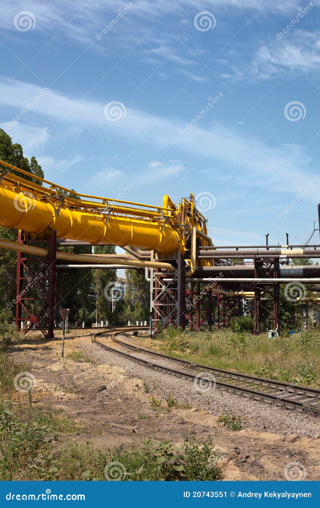 Industrial High Pressure Gas Pipeline Stock Image Image of