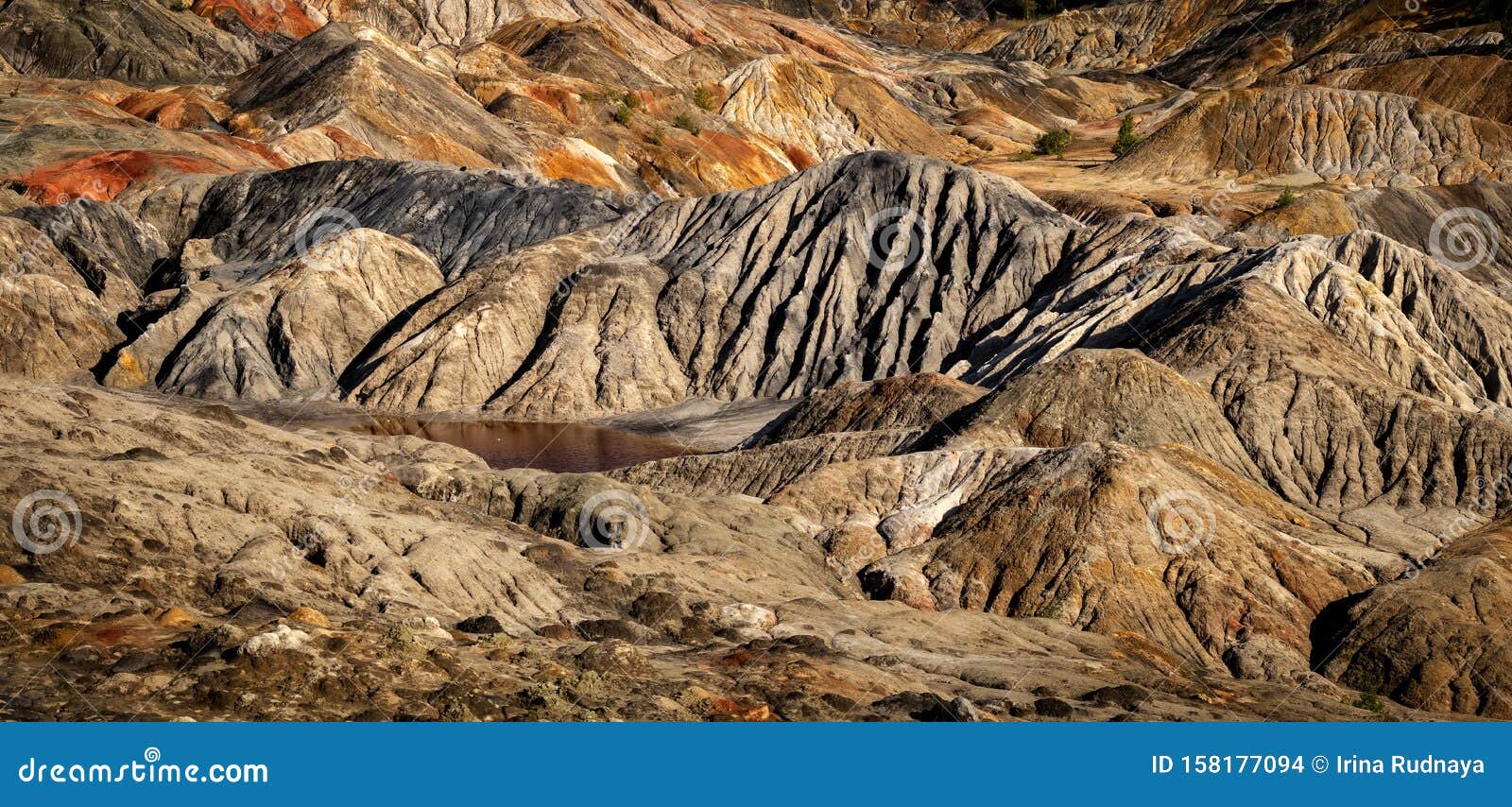 industrial landscape on production waste - `ural mars`, russia,