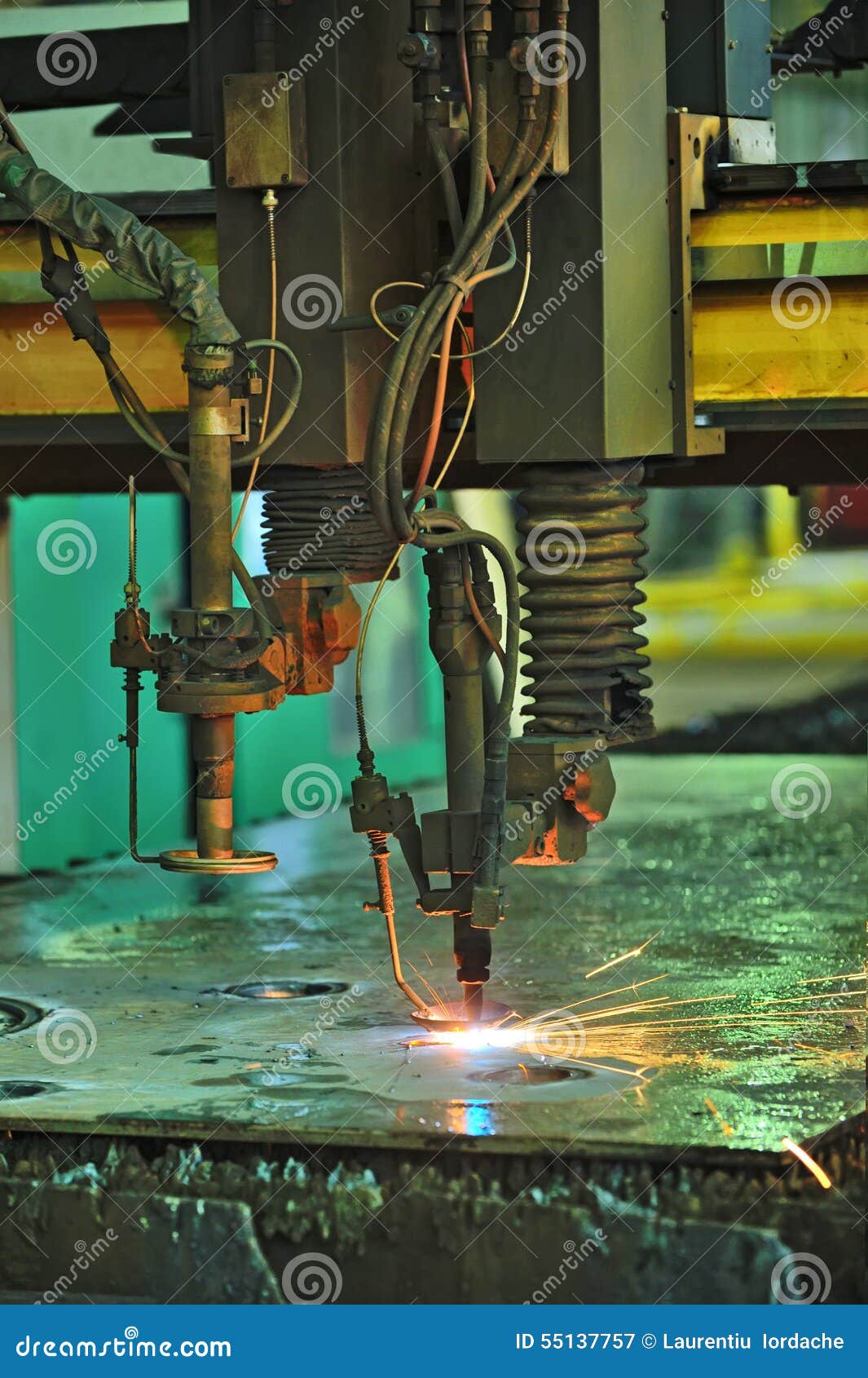 Industrial Laser cutting stock image. Image of automated 55137757