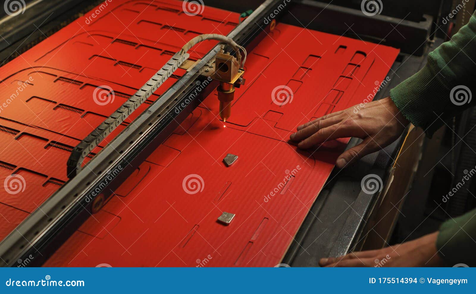 Industrial Laser Engraving on a Paperboard Stock Photo Image of