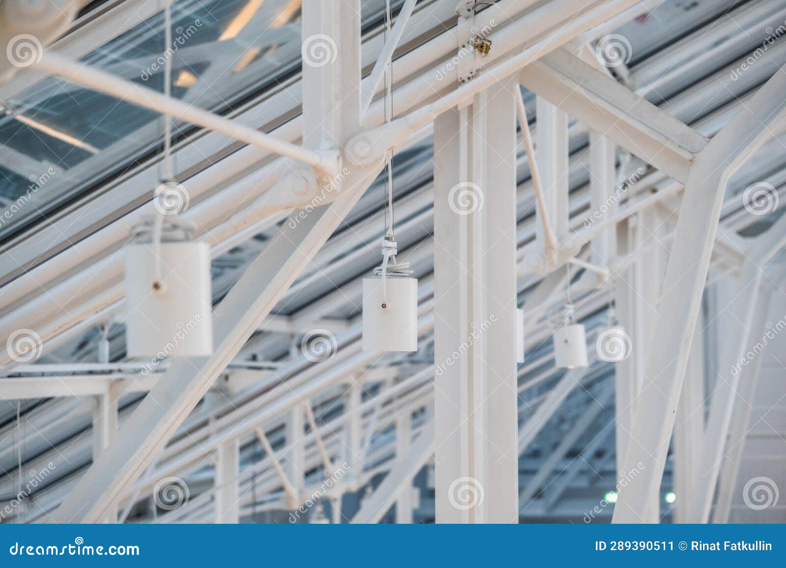 Industrial lighting system stock image. Image of metal 289390511