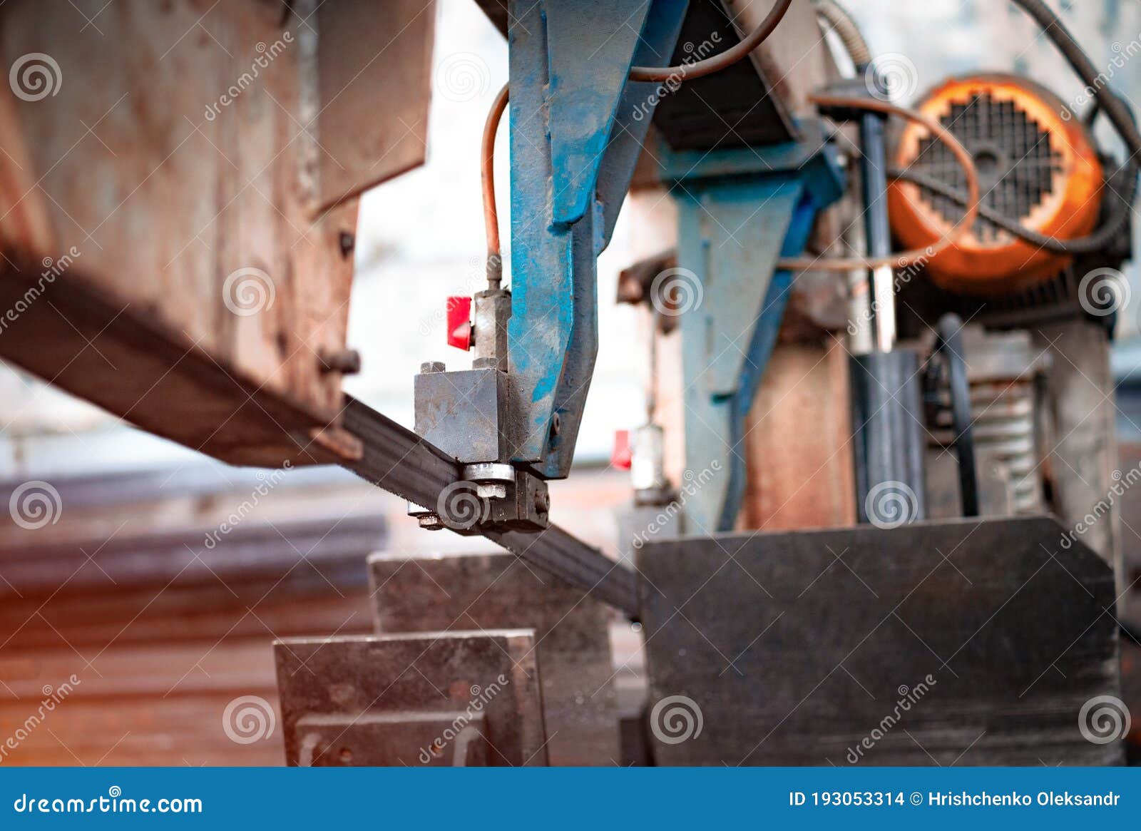 Industrial Machine for Cutting Metal. Hacksaw Blade Stock Photo Image