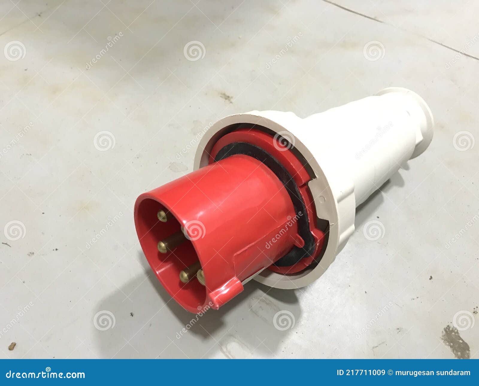 Industrial Male Socket for Electrical Connection for an Plant Work Stock Image Image of