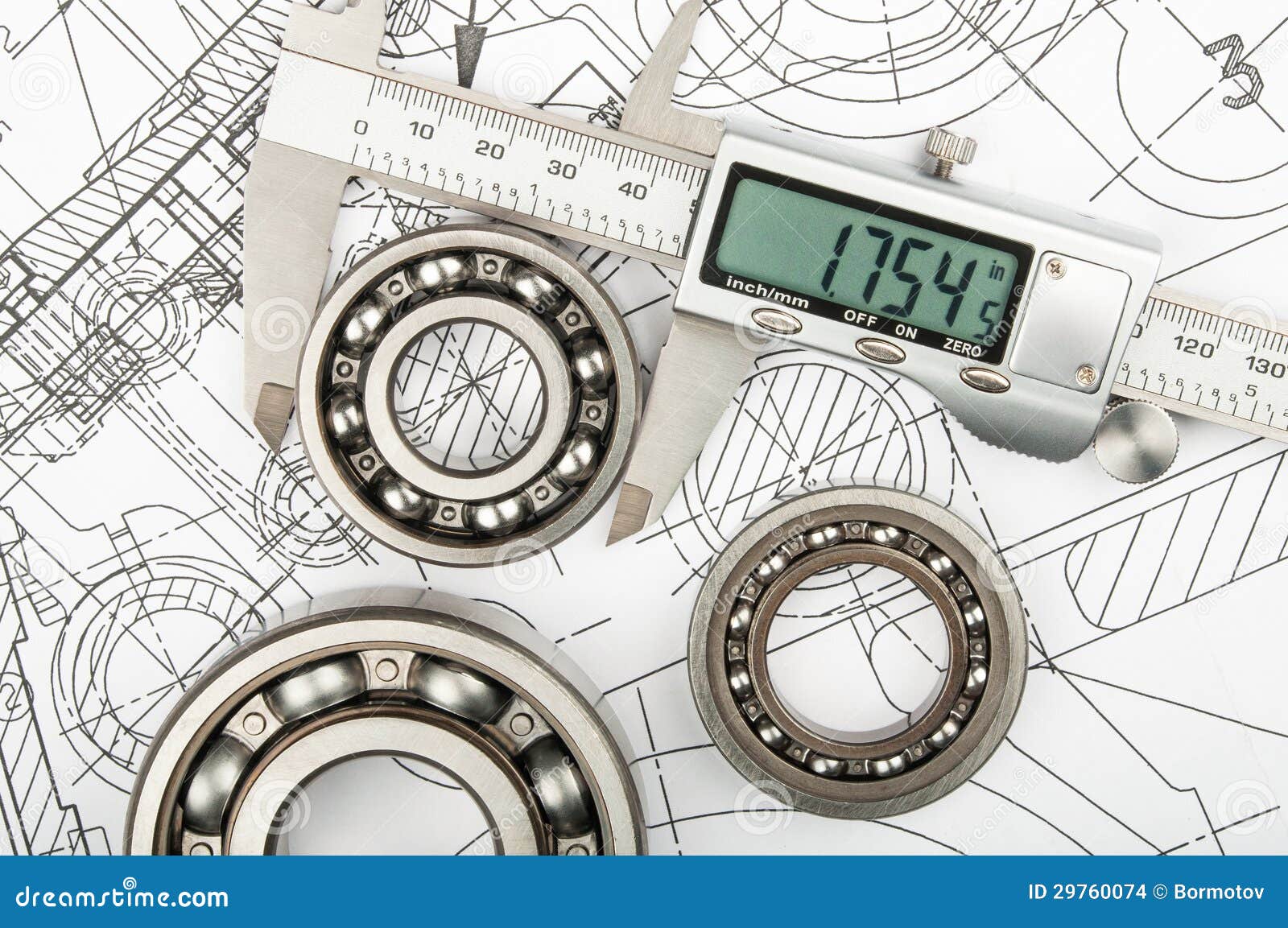 Measurement of Diameter of the Bearing Stock Photo Image of sliding