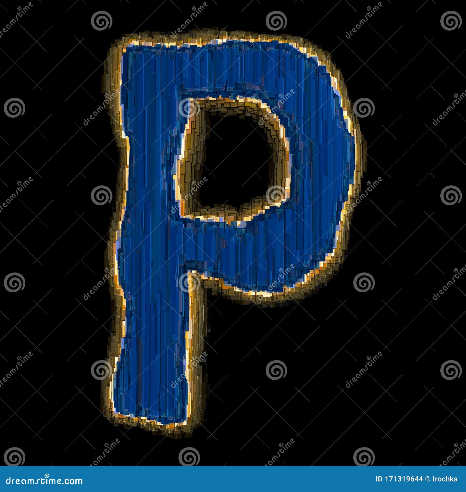 Industrial Metal Alphabet Letter P 3d Stock Illustration Illustration