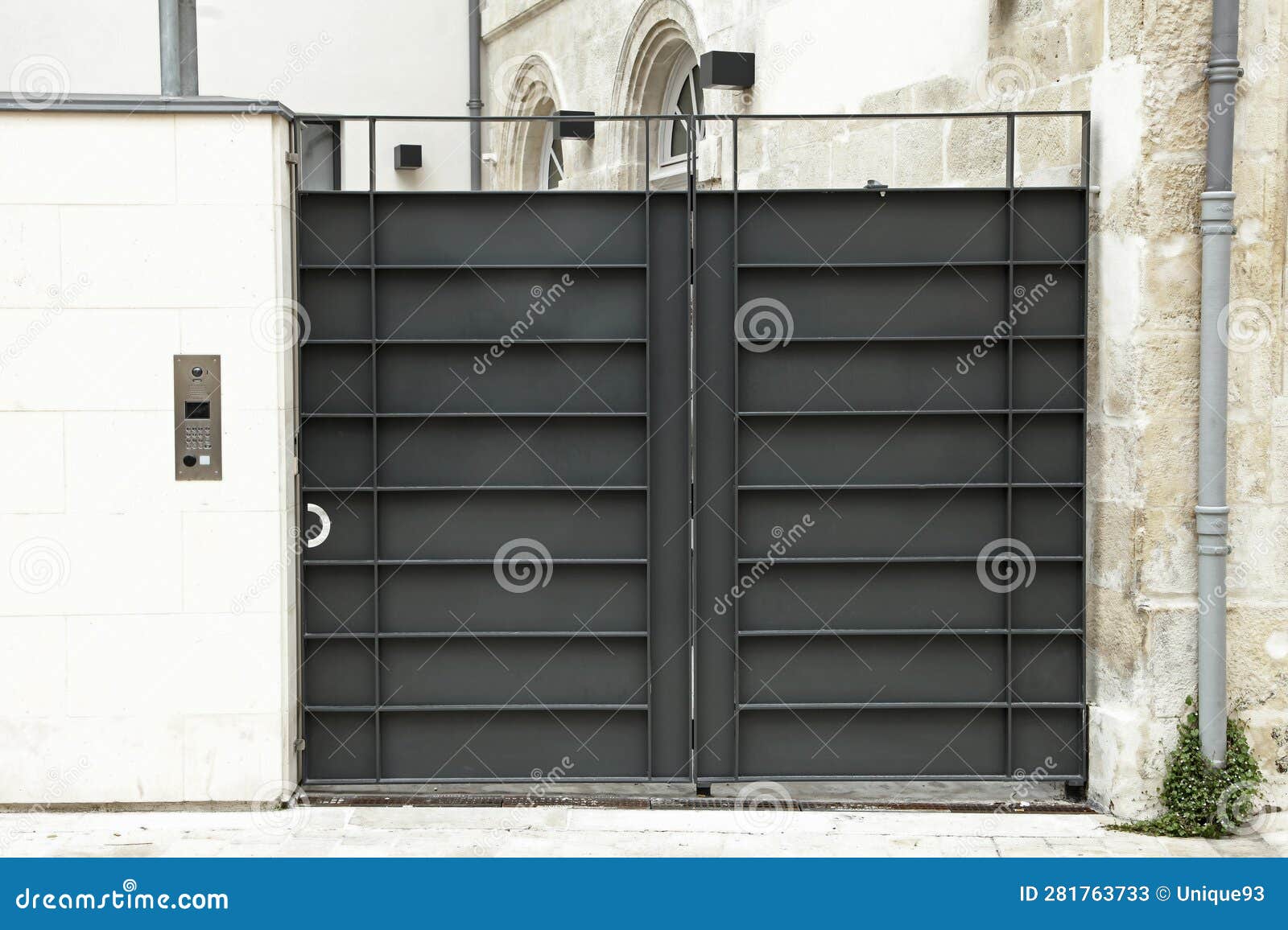 Industrial Metal Gate for a Building Stock Image Image of wall