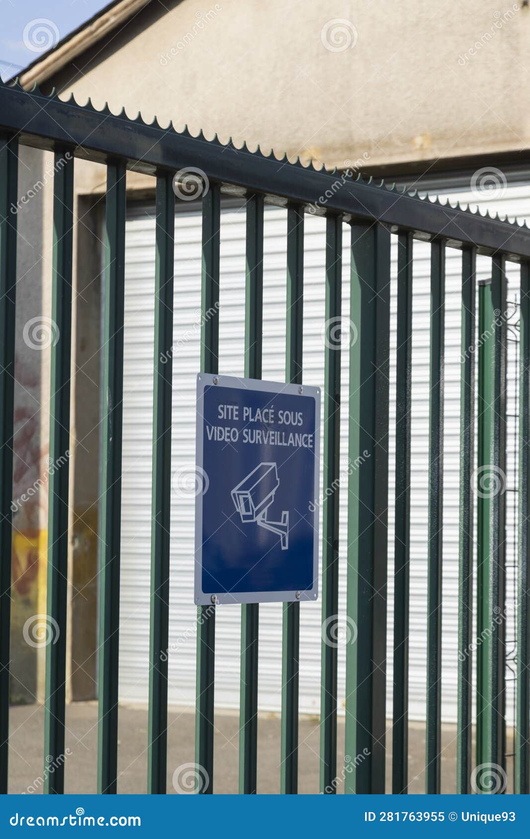 Industrial Metal Gate for a Building Stock Image Image of security