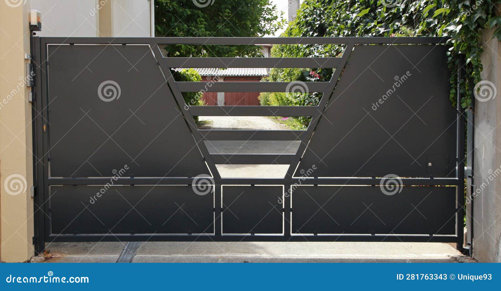 Industrial Metal Gate for a Building Stock Image Image of wrought
