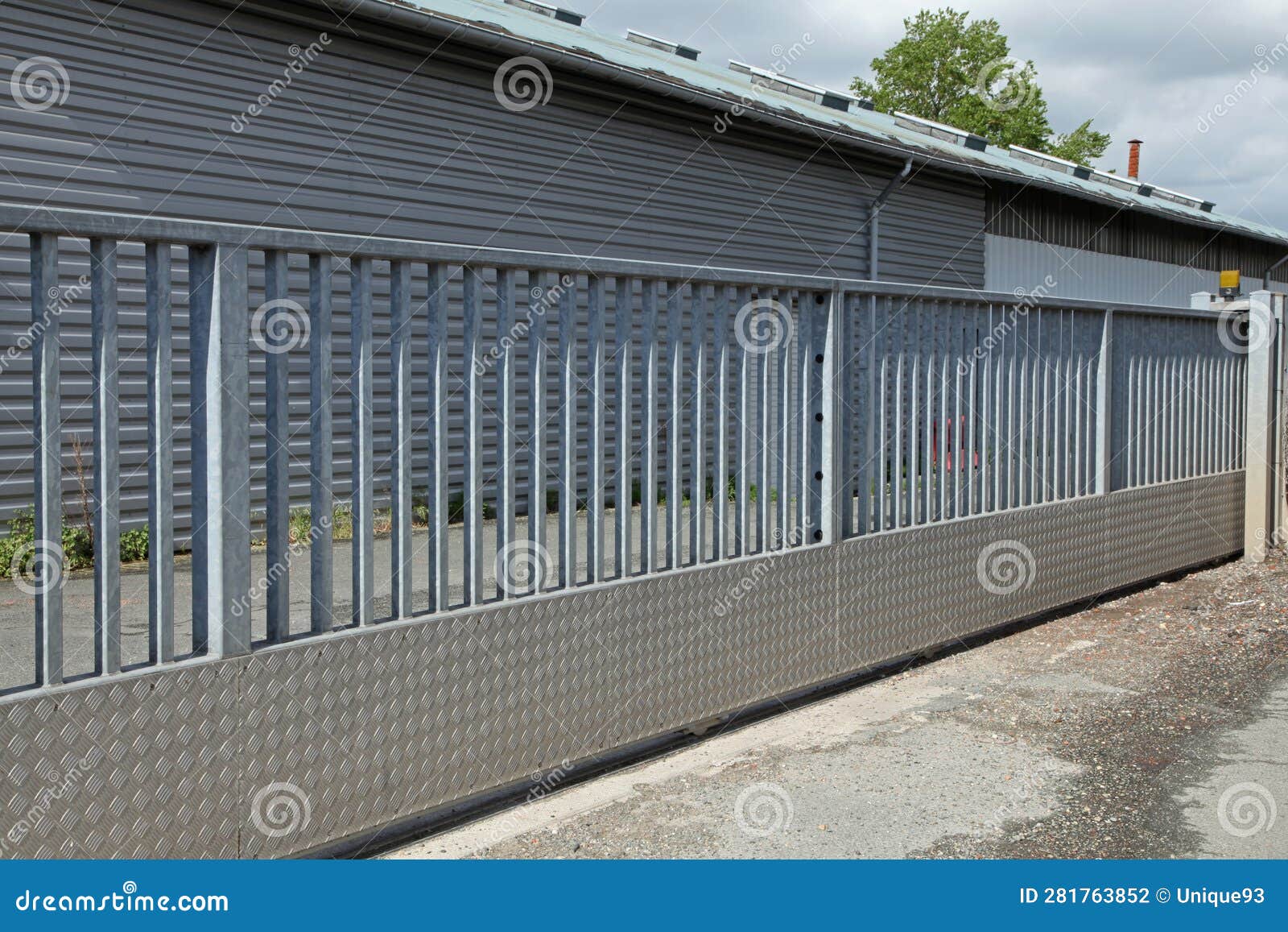 Industrial Metal Gate for a Building Stock Photo Image of barrier