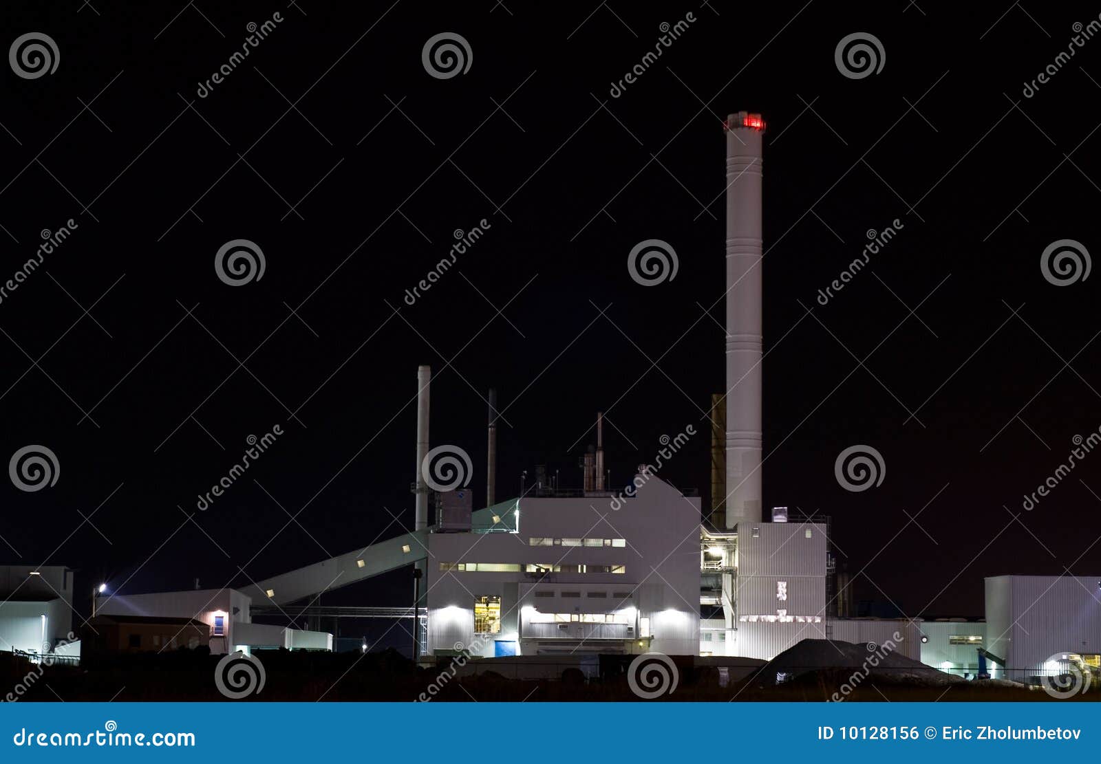Industrial Night stock photo. Image of stack, illumination 10128156