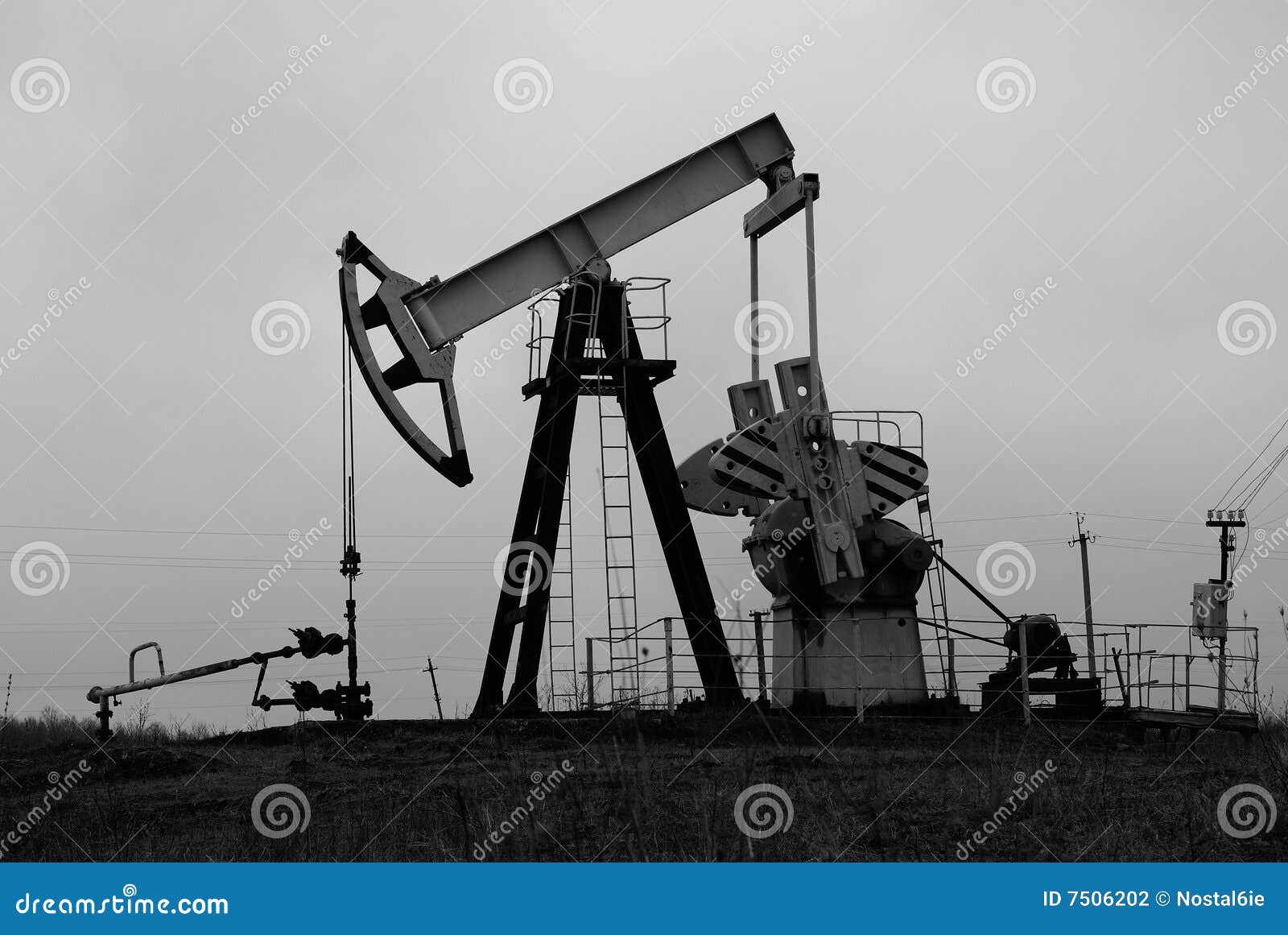 Industrial Oil Pump B&w Stock Photo Image of dirty, crude 7506202