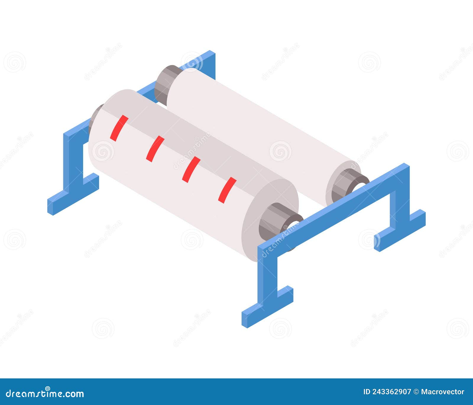 Industrial Paper Roller Composition Stock Vector Illustration of