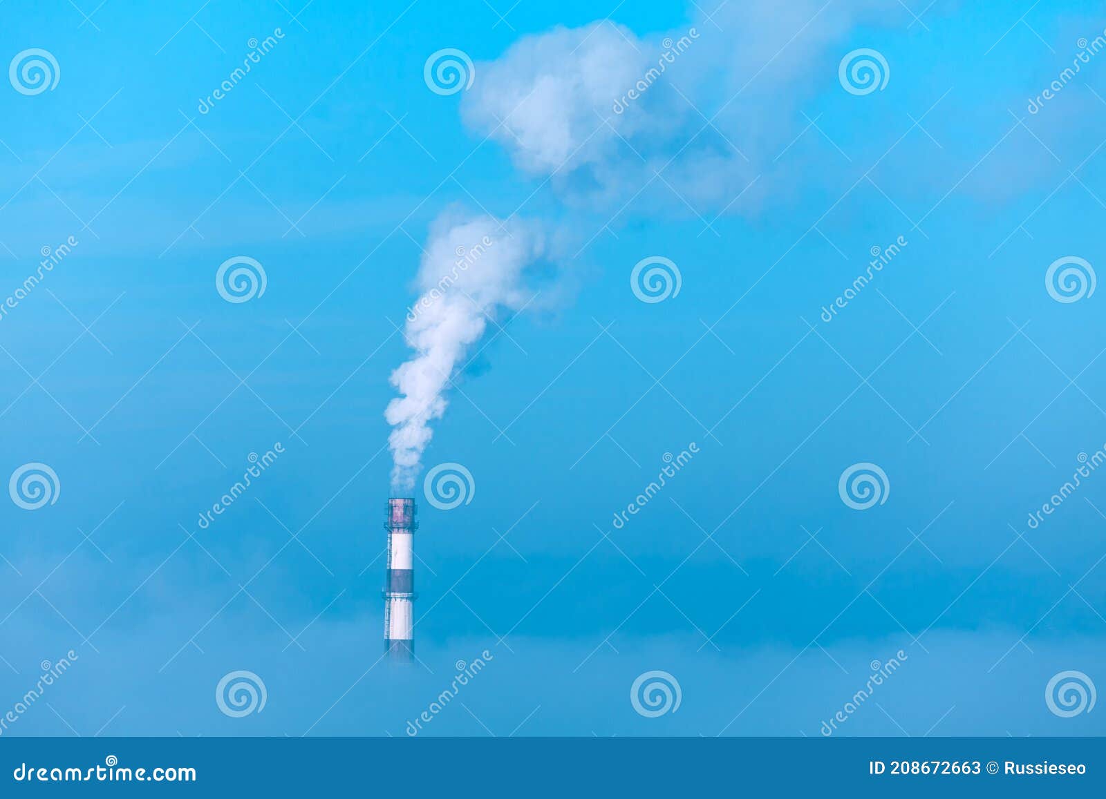 Industrial Pipe in the Clouds Stock Image Image of environment