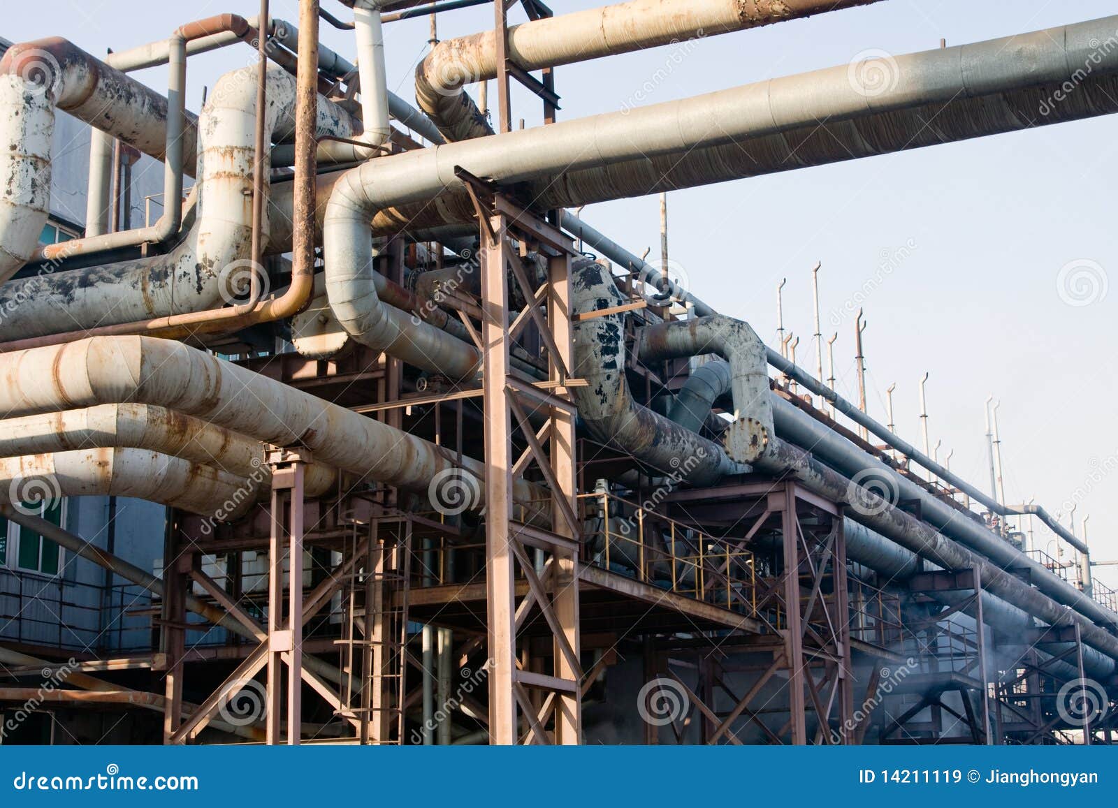 Industrial Piping System stock image. Image of recycler 14211119