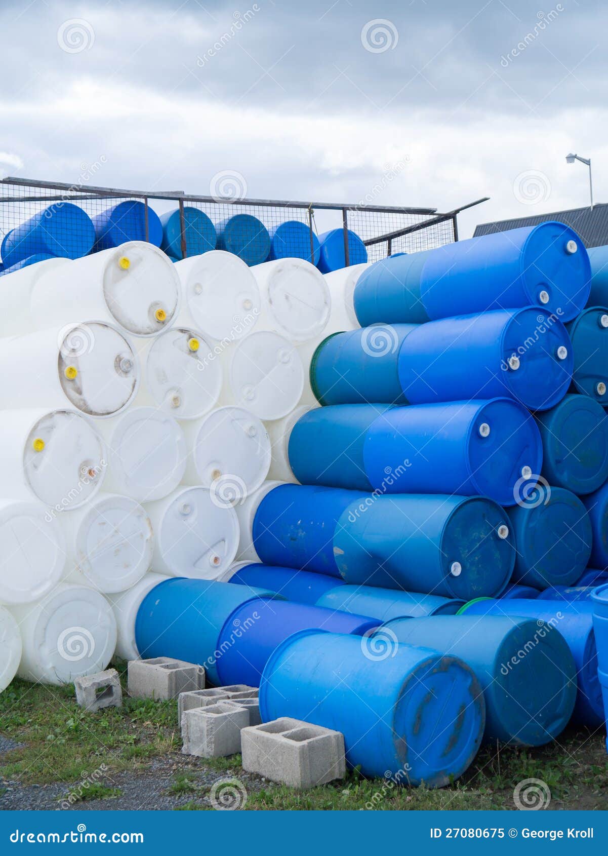 Industrial Plastic Barrels and Drums Stock Image Image of blue, commercial 27080675