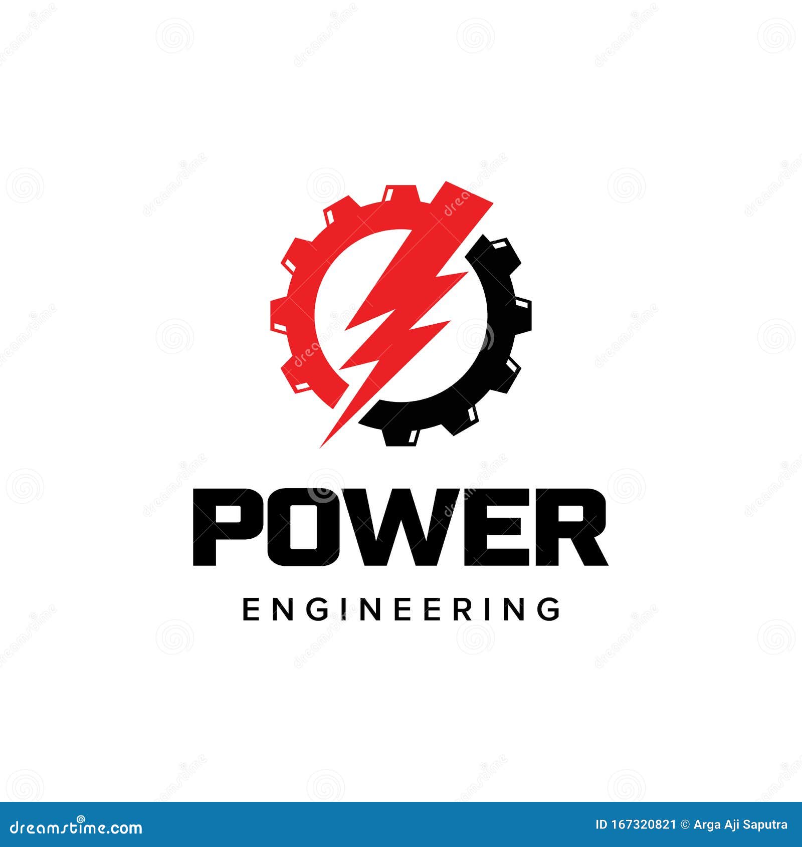 Industrial Power Engine Electrical Gear Logo Inspiration Stock Vector
