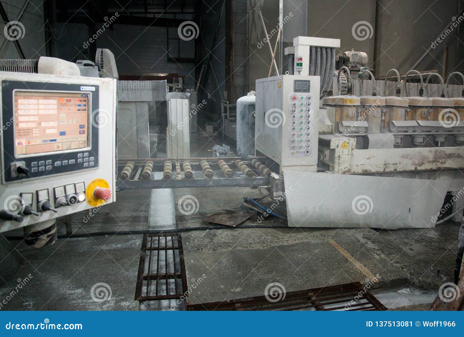 Industrial Processing of Natural Stone. Dashboard in Production Stock