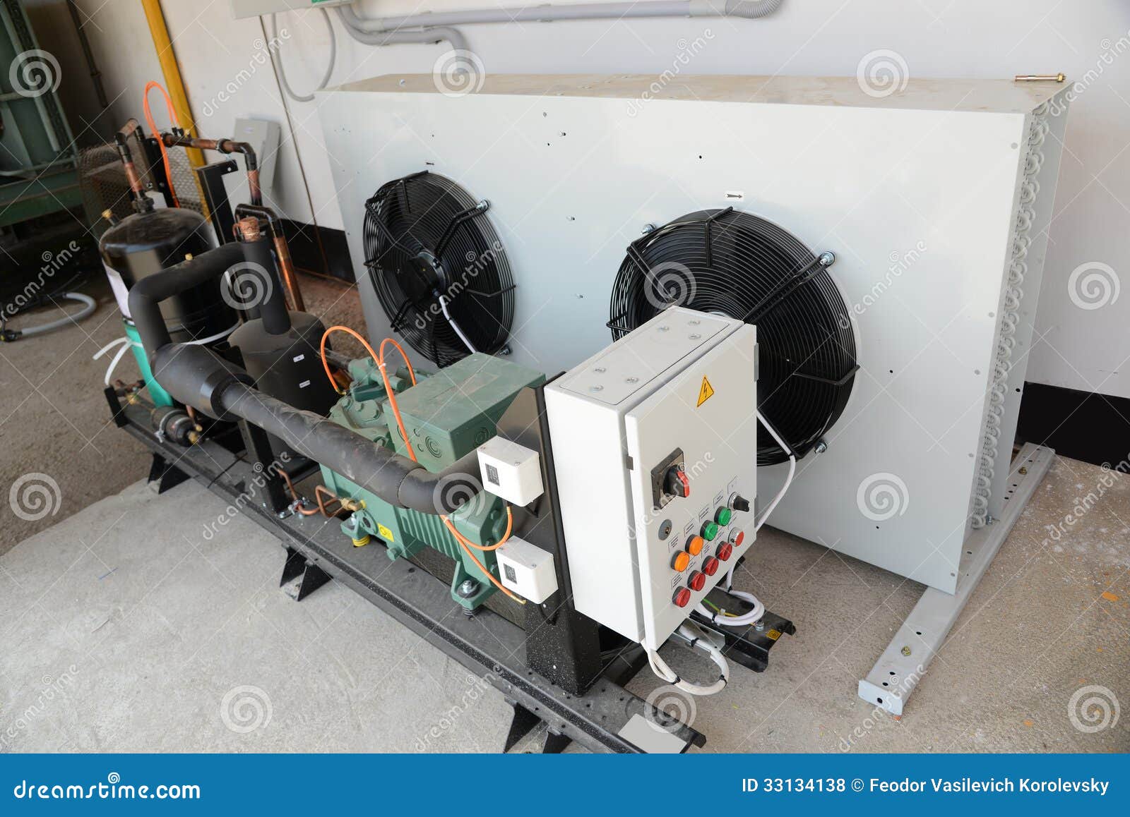 Industrial refrigerator stock photo. Image of steel, engine 33134138