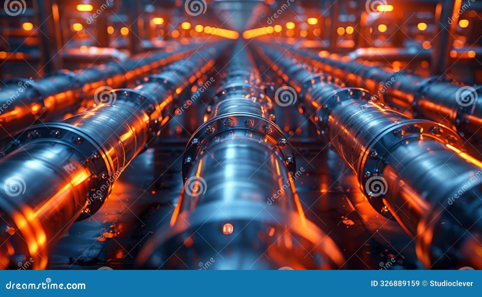 industrial sci-fi pipeline interior - generative ai