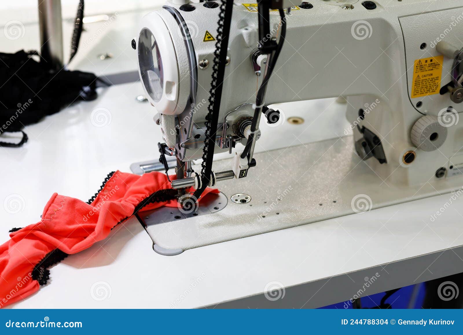 Industrial Sewing Machine for Lace Attachment Stock Photo Image of