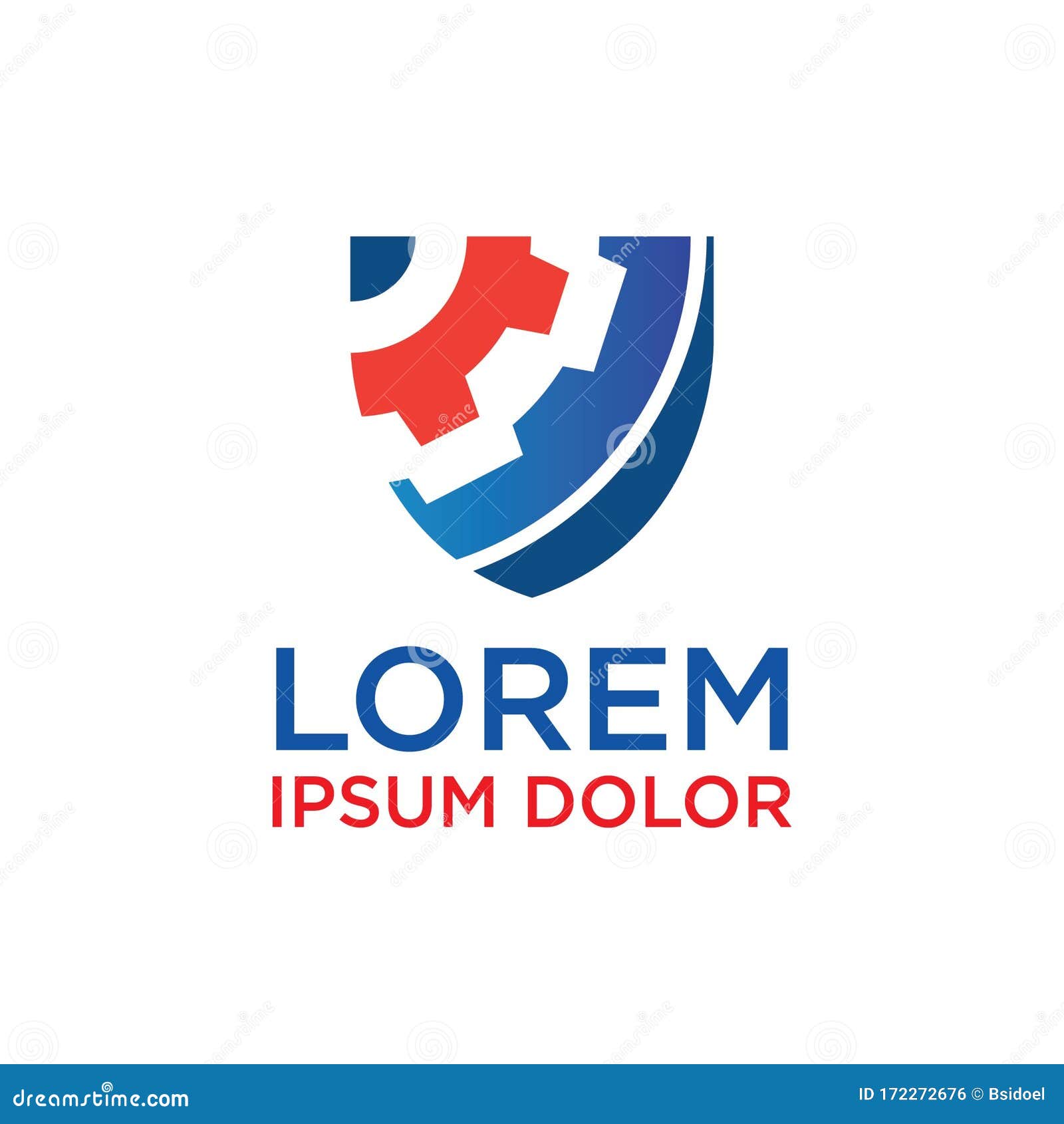 Industrial Shield Logo Machining Technology Logo Stock Vector