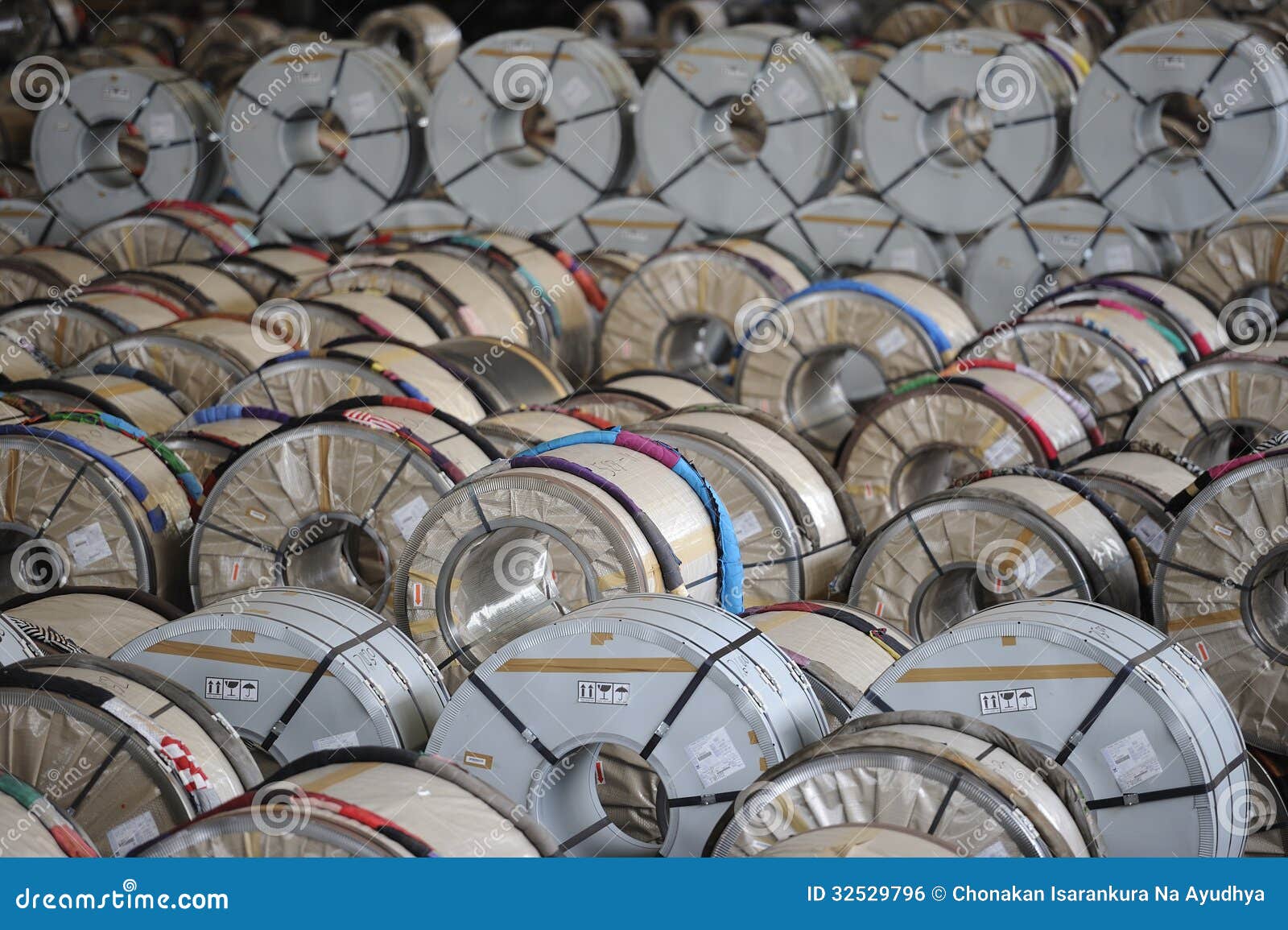 Industrial spool storage stock photo. Image of manufactured 32529796