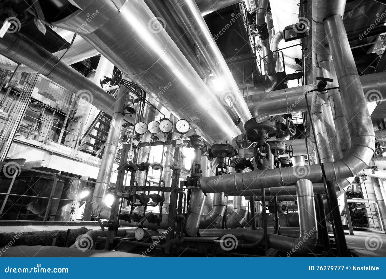 Industrial Steel Pipelines and Equipment Stock Image Image of