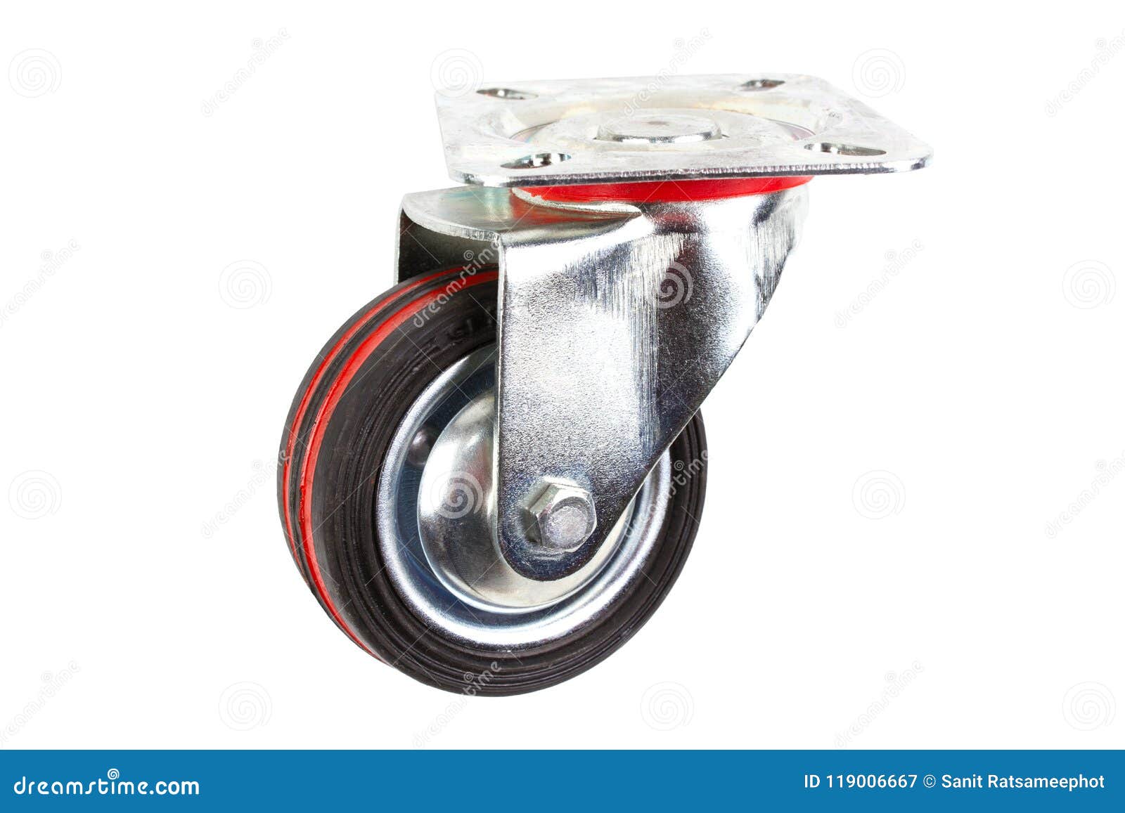 industrial trolley single swivel rubber caster wheels.
