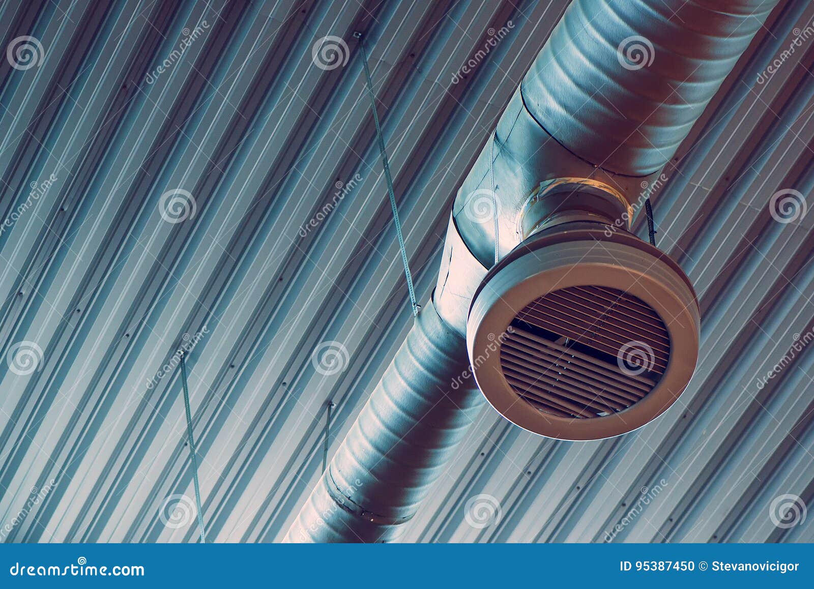 Industrial Warehouse Air Ventilation System Pipe Stock Photo Image of