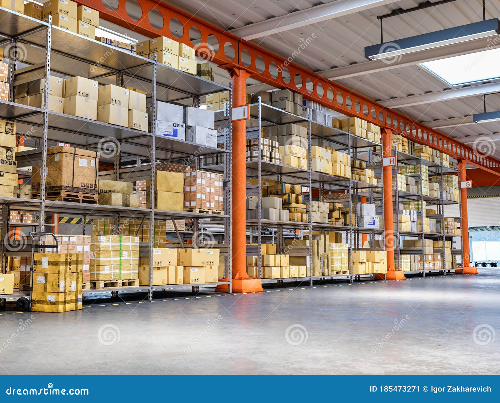 Industrial Warehouse Interior Stock Illustration Illustration of