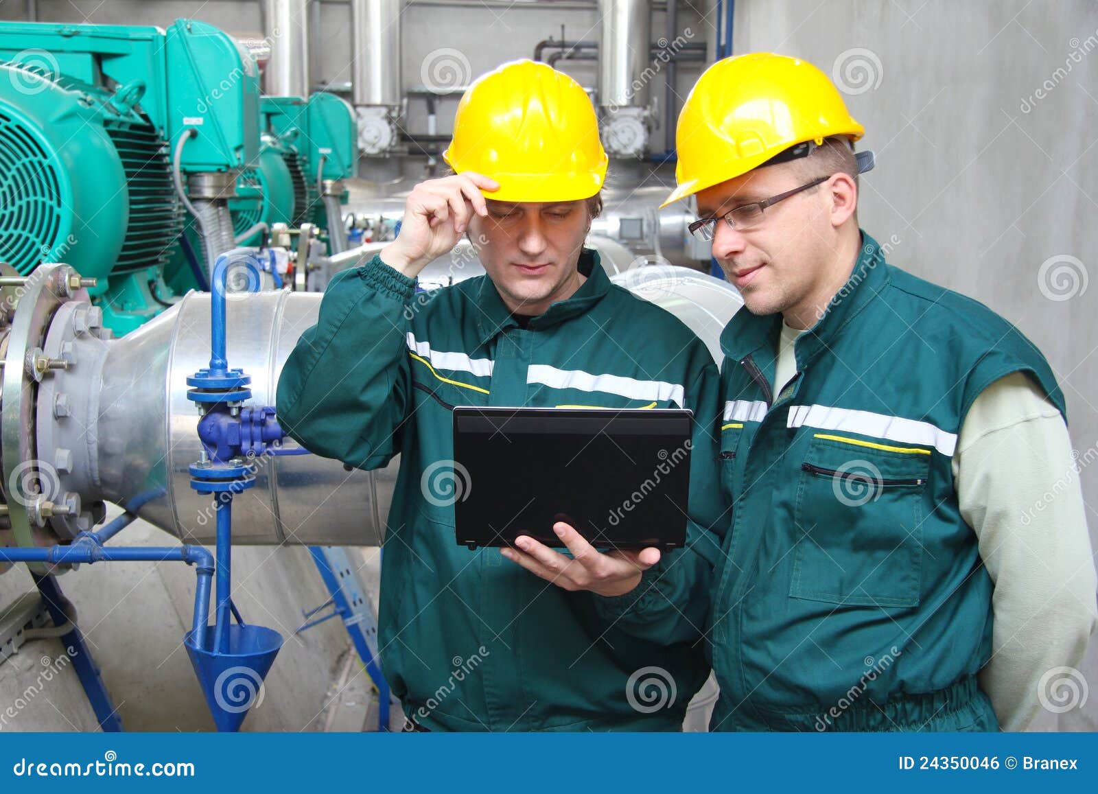 Industrial Workers With Notebook Stock Photo - Image of manufacturing ...