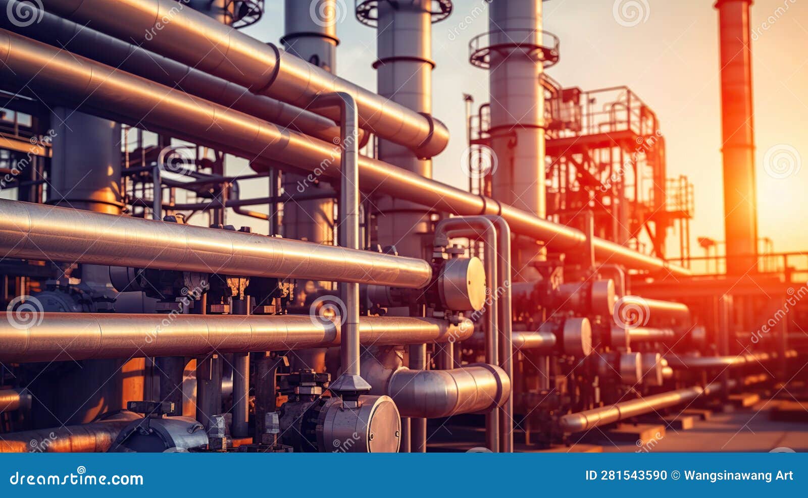 Industrial Zone,the Equipment of Oil Refining, Generative AI Stock