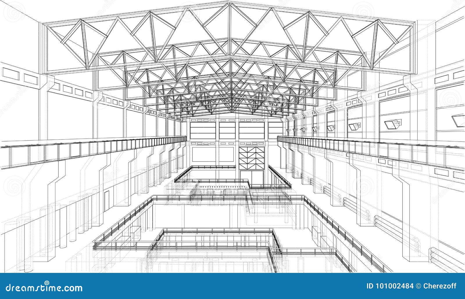 Industrial Zone Sketch. Vector Stock Vector Illustration of symbol