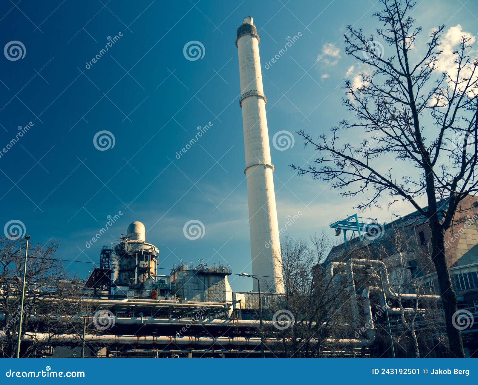 Industrial Zone. Thermal Power Station. Close Up. Stock Image Image
